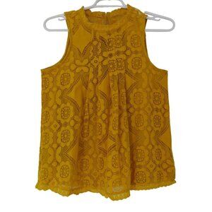 DOE ROE, Sleeveless blouse, yellow color, made of Nylon, spandex and polyester.